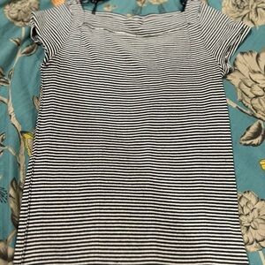 We The Free Black & White Striped Short Sleeve Tee